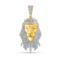 Diamond Lion Head Pendant (14K)