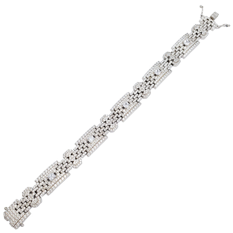 Cubic Zirconia Square Bracelet (Silver)