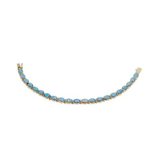 Oval Blue Opal Color Bracelet (14K)