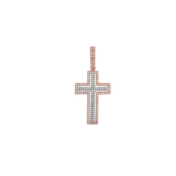 Diamond Outlined Cross Pendant (14K)