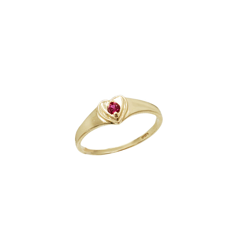 Baby-Sized/ Pinky CZ Heart Ring (14K)