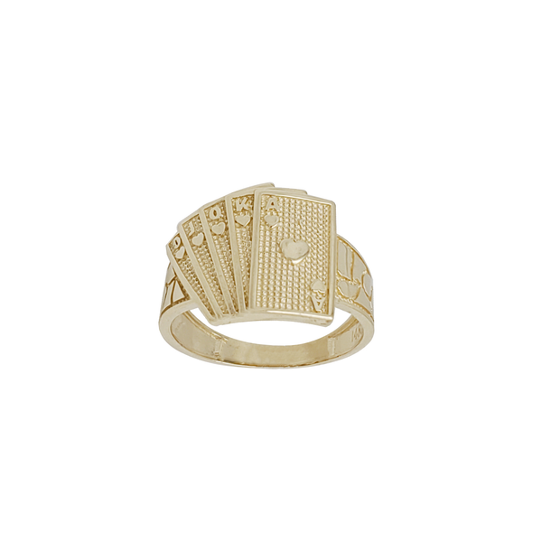 Nugget Pocket Cards Ring (14K)