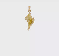 3D Conic Conch Shell Pendant (14K)