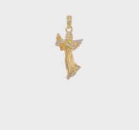 3D Angel Playing Trumpet Pendant (14K)