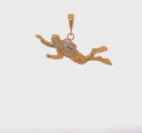 Swimming Scuba Diver Pendant (14K)