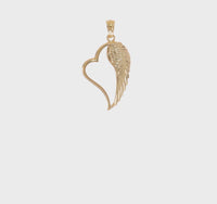 Heart with Angel Wing Pendant (14K) 360 - Popular Jewelry - New York