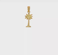 Mini Palmetto Tree Textured Pendant (14K)