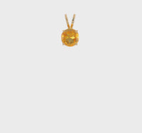 Round Citrine Solitaire Pendant (14K)