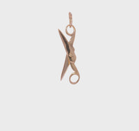 3D Moveable Golden Scissors Pendant (14K) 360 - Popular Jewelry - New York