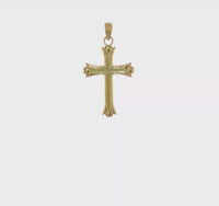 Fleur de Lis Cross Pendant (14K)