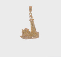 Lighthouse with Coastal House Pendant (14K)