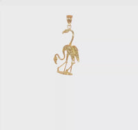 3D Double Flamingo Pendant (14K)