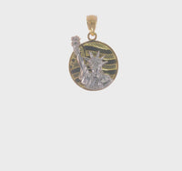 Lady Liberty Bust Disc Pendant (14K)