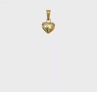 3D Satin and Shiny Puffed Heart Pendant (14K) 360 - Popular Jewelry - New York