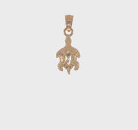 Textured Diamond Cut Sea Turtle Pendant (14K)