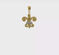 Beaded Fleur de Lis Diamond Pendant (14K)