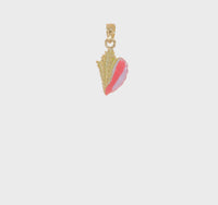 Conch Shell Enameled Pendant (14K)