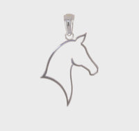 Horse Face Profile Outline Pendant (Silver)