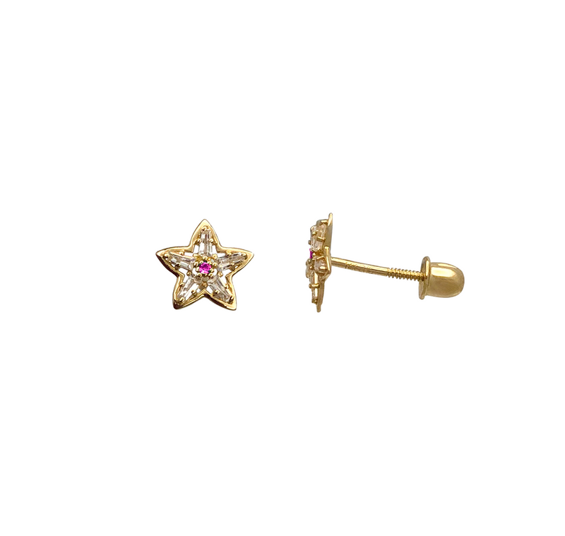 Zirconia Starfish Stud Earring (14K)