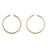 Florentine Cut Hoop Earrings (14K)