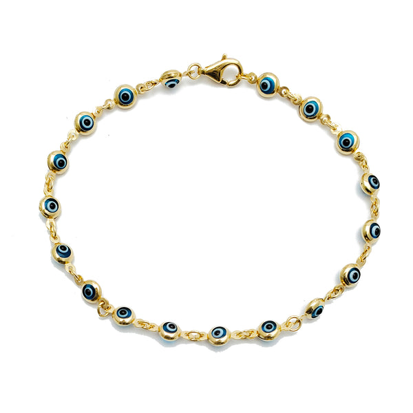 Blue Evil Eye Bracelet (14K)