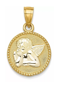 Round Baby Angel Pendant (14K)