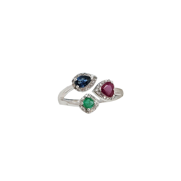 Tricolor Gems Ring (14k)