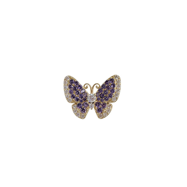 Purple Zirconia Butterfly Ring (14K) .