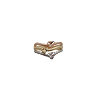 3-Rows Semanario Heart Ring (14K)