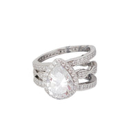 3-Pieces Set Engagement Ring (Silver)