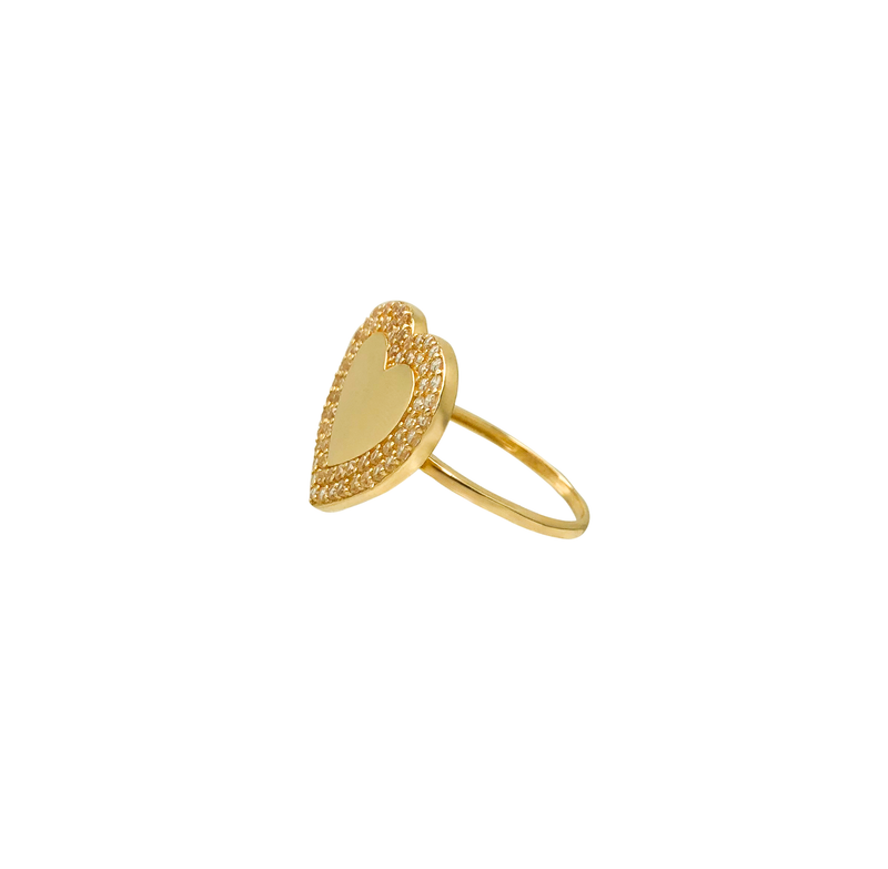 Zirconia Heart Ring (14K)