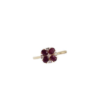 Diamond Flower  Ruby  Ring (14K)