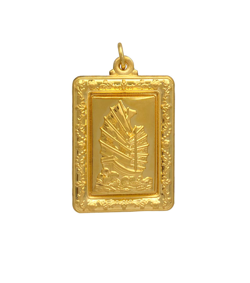 Chinese sailing ship 帆船 pendant (24K)