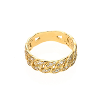 Iced-Out  Cuban Link Ring (14K)