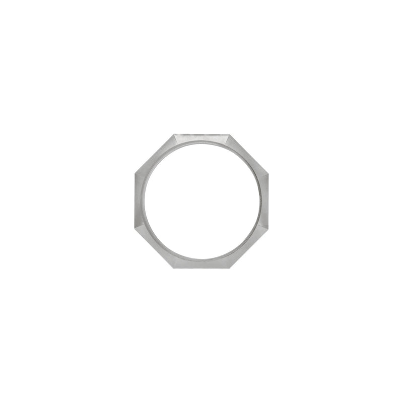 3 mm Octagon Ring (Silver) side - Popular Jewelry - New York