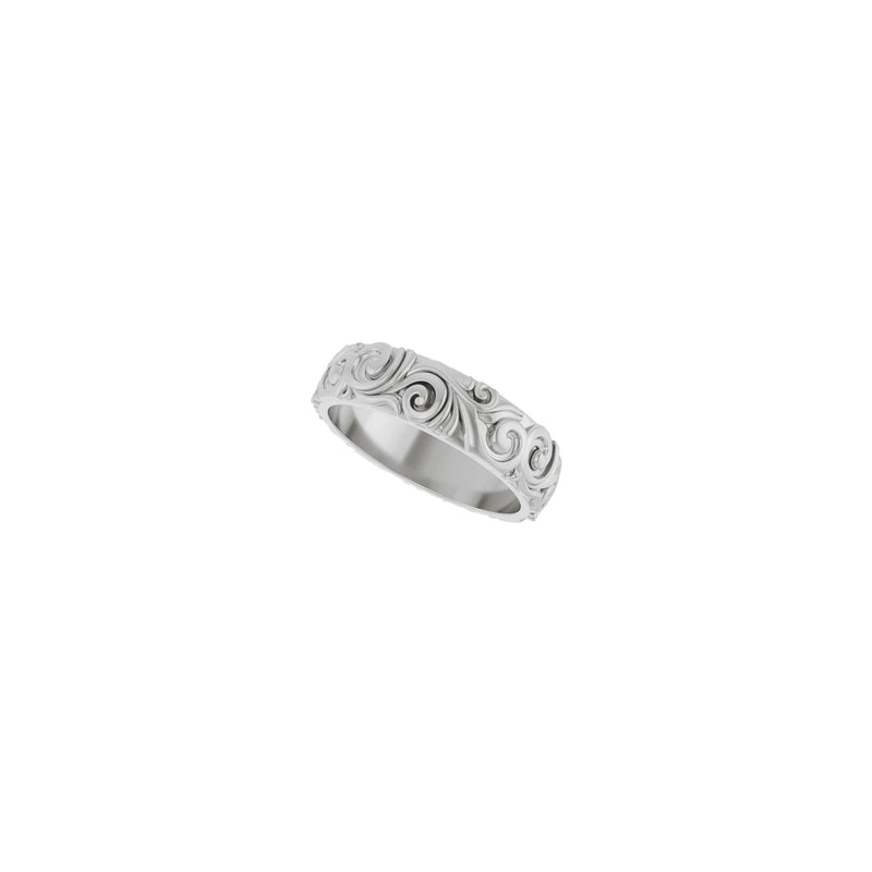 3D Swirls Pattern Ring (Silver) diagonal - Popular Jewelry - New York