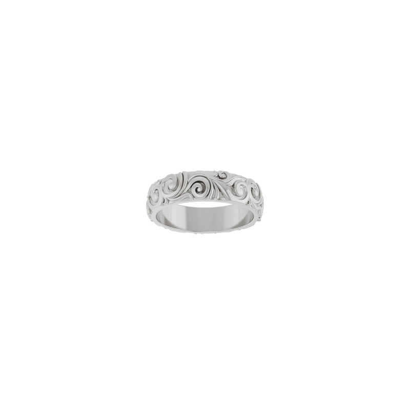 3D Swirls Pattern Ring (Silver) front - Popular Jewelry - New York