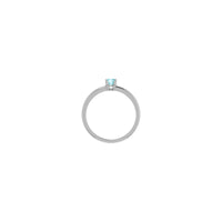 4 mm Round Natural Blue Zircon Solitaire Ring (Silver) setting - Popular Jewelry - New York