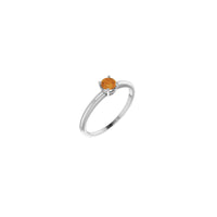 4 mm Round Natural Citrine Solitaire Ring (Silver) main - Popular Jewelry - New York