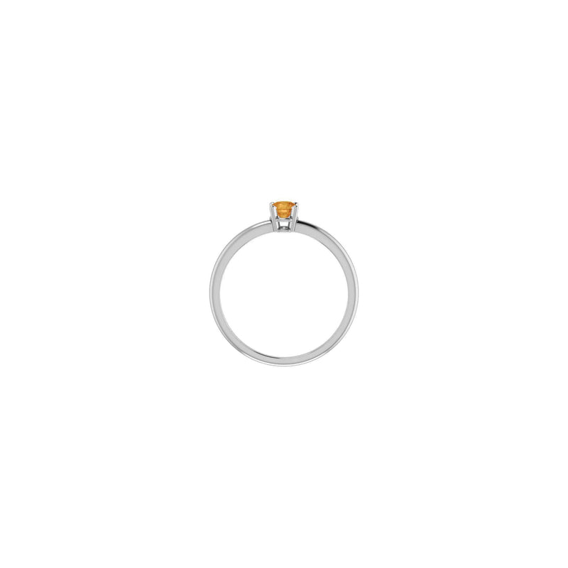 4 mm Round Natural Citrine Solitaire Ring (Silver) setting - Popular Jewelry - New York