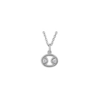 Cancer Zodiac Sign Diamond Necklace (Silver) front - Popular Jewelry - New York