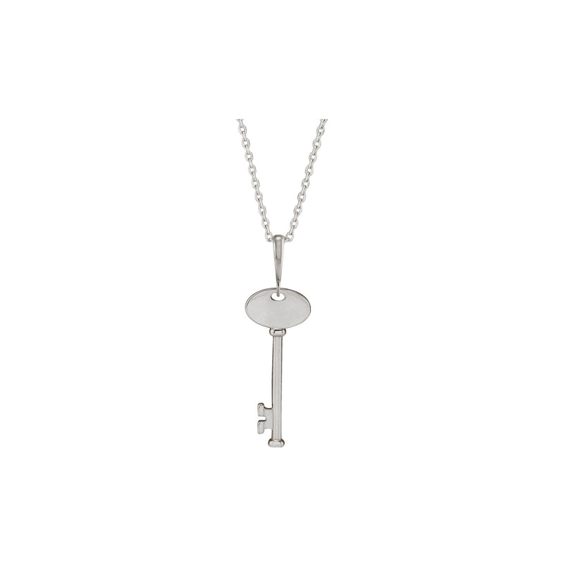 Classic Skeleton Key Necklace (Silver) front - Popular Jewelry - New York