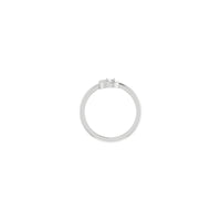 Crescent Moon with Natural Round Diamond Ring (Silver) setting - Popular Jewelry - New York