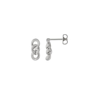 Curb Chain Link Earrings (Silver) main - Popular Jewelry - New York