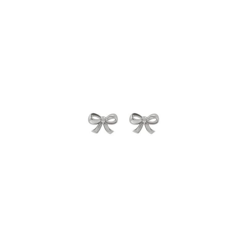 Cute Bow Earrings (Silver) front - Popular Jewelry - New York