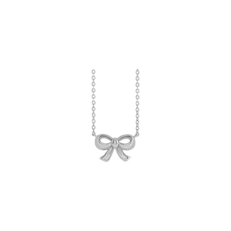 Cute Bow Necklace (Silver) front - Popular Jewelry - New York