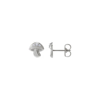 Diamond-Dot Mushroom Stud Earrings (Silver) main - Popular Jewelry - New York