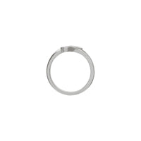 Double Heart Bypass Ring (Silver) side - Popular Jewelry - New York