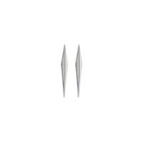 Elongated Rhombus Drop Earrings (Silver) front - Popular Jewelry - New York