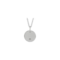 Engravable Round Starburst Medal Necklace (Silver) front - Popular Jewelry - New York